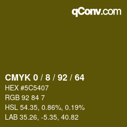 カラーコード: CMYK 0 / 8 / 92 / 64 | qconv.com