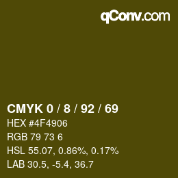 Color code: CMYK 0 / 8 / 92 / 69 | qconv.com