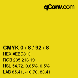 Código de color: CMYK 0 / 8 / 92 / 8 | qconv.com