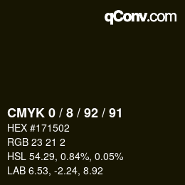 カラーコード: CMYK 0 / 8 / 92 / 91 | qconv.com