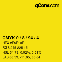 Color code: CMYK 0 / 8 / 94 / 4 | qconv.com
