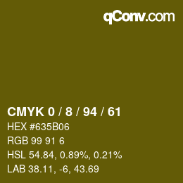 Color code: CMYK 0 / 8 / 94 / 61 | qconv.com