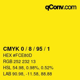 Color code: CMYK 0 / 8 / 95 / 1 | qconv.com