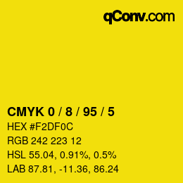 Color code: CMYK 0 / 8 / 95 / 5 | qconv.com