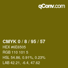 Color code: CMYK 0 / 8 / 95 / 57 | qconv.com