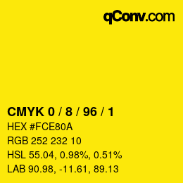 Color code: CMYK 0 / 8 / 96 / 1 | qconv.com