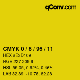 Color code: CMYK 0 / 8 / 96 / 11 | qconv.com