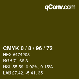 Color code: CMYK 0 / 8 / 96 / 72 | qconv.com