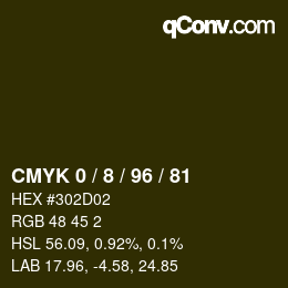 颜色代码: CMYK 0 / 8 / 96 / 81 | qconv.com