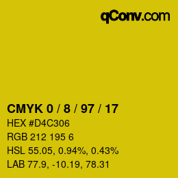 Color code: CMYK 0 / 8 / 97 / 17 | qconv.com