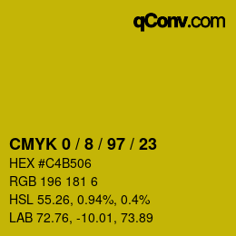 Color code: CMYK 0 / 8 / 97 / 23 | qconv.com