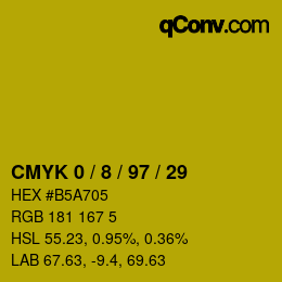 Color code: CMYK 0 / 8 / 97 / 29 | qconv.com