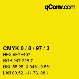 Color code: CMYK 0 / 8 / 97 / 3 | qconv.com