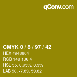 Color code: CMYK 0 / 8 / 97 / 42 | qconv.com