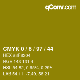 Color code: CMYK 0 / 8 / 97 / 44 | qconv.com