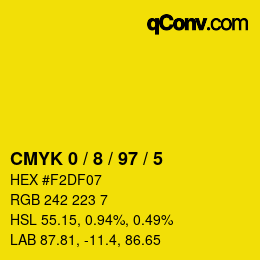 Color code: CMYK 0 / 8 / 97 / 5 | qconv.com