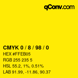 Color code: CMYK 0 / 8 / 98 / 0 | qconv.com