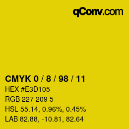 Color code: CMYK 0 / 8 / 98 / 11 | qconv.com