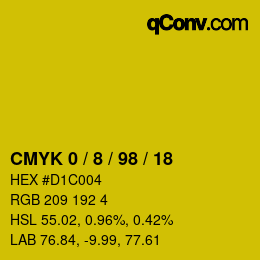 Color code: CMYK 0 / 8 / 98 / 18 | qconv.com