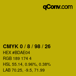 Color code: CMYK 0 / 8 / 98 / 26 | qconv.com