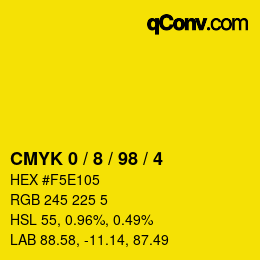 Color code: CMYK 0 / 8 / 98 / 4 | qconv.com
