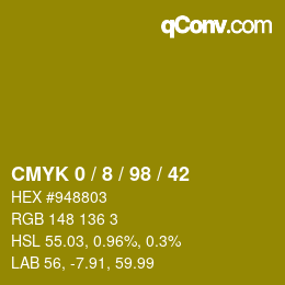 Color code: CMYK 0 / 8 / 98 / 42 | qconv.com