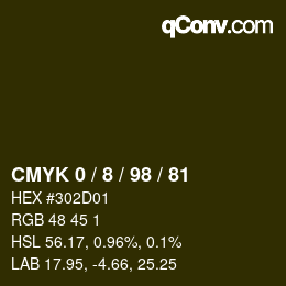 颜色代码: CMYK 0 / 8 / 98 / 81 | qconv.com