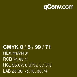 Color code: CMYK 0 / 8 / 99 / 71 | qconv.com