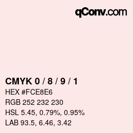 カラーコード: CMYK 0 / 8 / 9 / 1 | qconv.com
