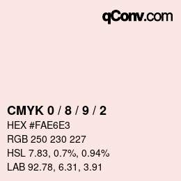 カラーコード: CMYK 0 / 8 / 9 / 2 | qconv.com
