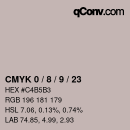 颜色代码: CMYK 0 / 8 / 9 / 23 | qconv.com