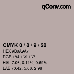 カラーコード: CMYK 0 / 8 / 9 / 28 | qconv.com