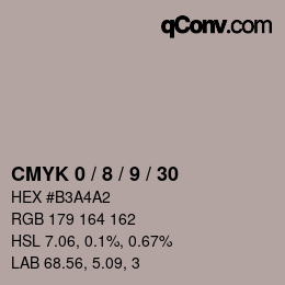 颜色代码: CMYK 0 / 8 / 9 / 30 | qconv.com