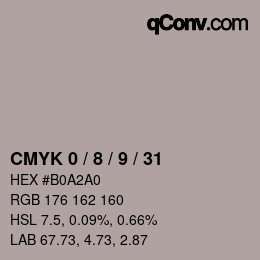 Color code: CMYK 0 / 8 / 9 / 31 | qconv.com