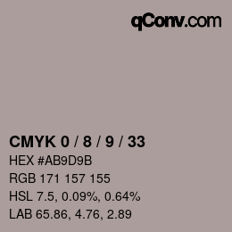 Color code: CMYK 0 / 8 / 9 / 33 | qconv.com