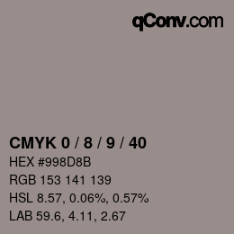 Color code: CMYK 0 / 8 / 9 / 40 | qconv.com