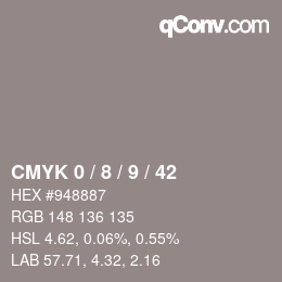 カラーコード: CMYK 0 / 8 / 9 / 42 | qconv.com