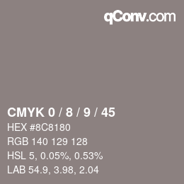 Color code: CMYK 0 / 8 / 9 / 45 | qconv.com