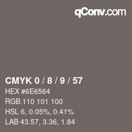 Color code: CMYK 0 / 8 / 9 / 57 | qconv.com