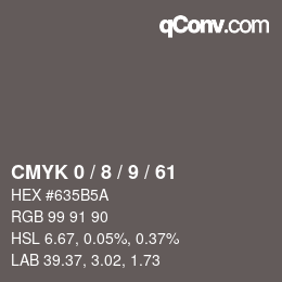 Color code: CMYK 0 / 8 / 9 / 61 | qconv.com