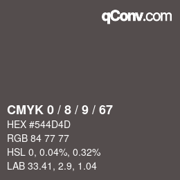 Color code: CMYK 0 / 8 / 9 / 67 | qconv.com