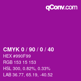 Color code: CMYK 0 / 90 / 0 / 40 | qconv.com