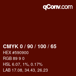 Color code: CMYK 0 / 90 / 100 / 65 | qconv.com
