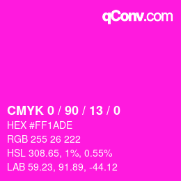 颜色代码: CMYK 0 / 90 / 13 / 0 | qconv.com