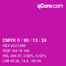 Color code: CMYK 0 / 90 / 13 / 24 | qconv.com