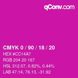 Color code: CMYK 0 / 90 / 18 / 20 | qconv.com