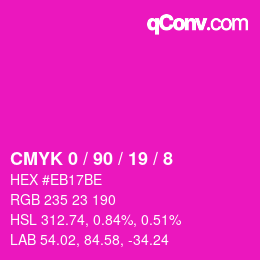 Color code: CMYK 0 / 90 / 19 / 8 | qconv.com