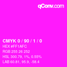 カラーコード: CMYK 0 / 90 / 1 / 0 | qconv.com