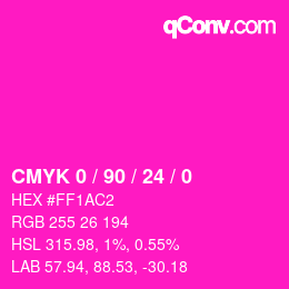 カラーコード: CMYK 0 / 90 / 24 / 0 | qconv.com