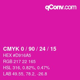 Color code: CMYK 0 / 90 / 24 / 15 | qconv.com